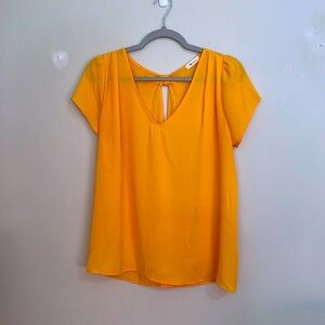 Yellow bow back blouse